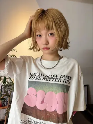 ミディアム カラー 嶋佐 昌大 シマサマオのヘアスタイル