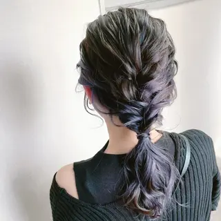 ミディアム ヘアアレンジ 松井那津子 /ハイライトブリーチのヘアスタイル