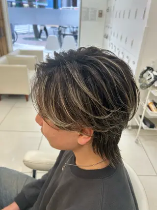 ショート カラー パーマ メンズ 髪質改善/艶カラー/ メンズパーマ/鈴木のヘアスタイル