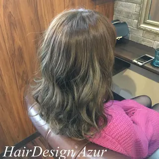 セミロング カラー HairDesign Azurのヘアスタイル