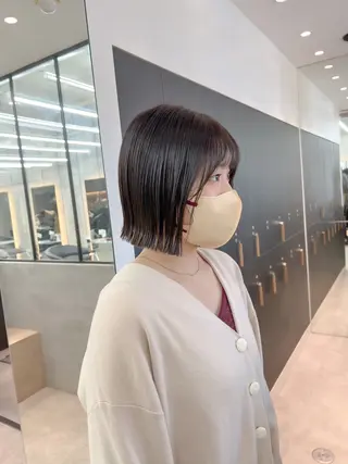 ミディアム ボブ/縮毛矯正 髪質改善/もえるのヘアスタイル