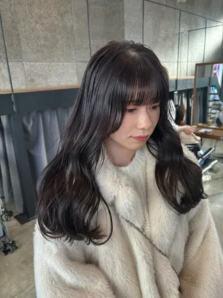 ロング カラー パーマ ヘアアレンジ 押切 響 のヘアスタイル