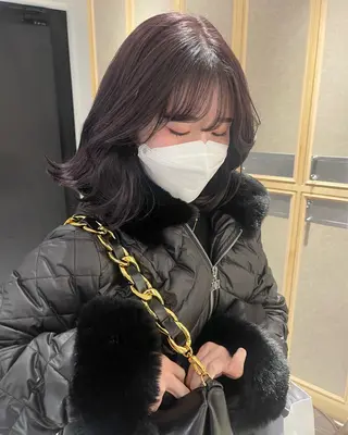 セミロング カラー ラベンダー/レイヤー スタイル🤎mamiのヘアスタイル