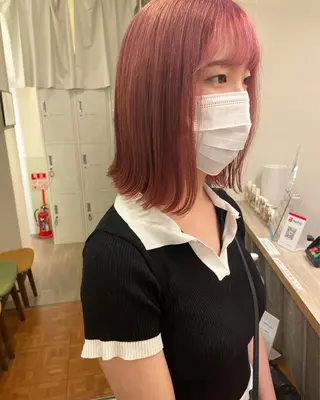 ミディアム カラー レイヤー/ボブ/ 顔周り/yukinaのヘアスタイル