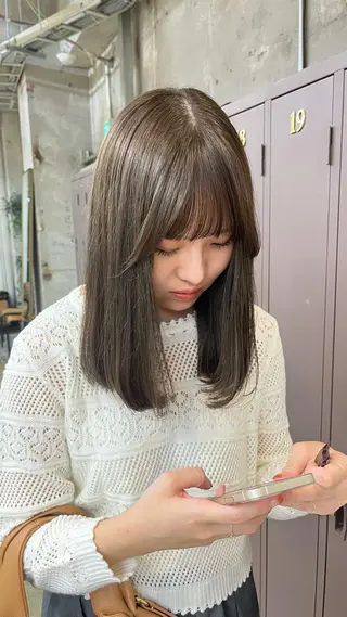 セミロング パーマ/オリーブ/ 酸性ストレート/ゆなのヘアスタイル