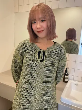 ミディアム ボブカットモデル/パ ーマ/harunaのヘアスタイル