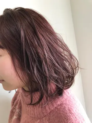ミディアム カラー パーマ ヘアアレンジ メンズ キッズ ネイル マツエク・マツパ 福壽 優奈のヘアスタイル