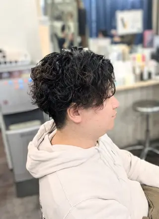 メンズ パーマ メンズパーマ/顔周り レイヤーボブえのもとのヘアスタイル