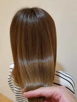 ミディアム カラー パーマ 髪質改善/ハイライト 小林秀樹のヘアスタイル