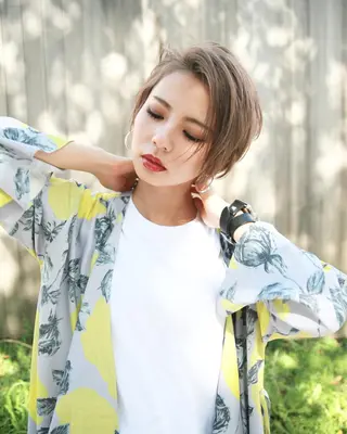 ショート カラー 🩵縮毛矯正 髪質 改善 美髪🩵のヘアスタイル