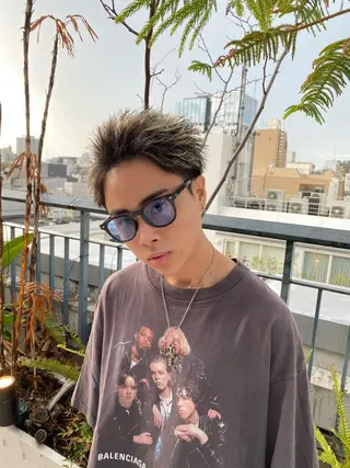 ショート カラー パーマ メンズ GLANZ/メンズ カットモデル予約用のヘアスタイル