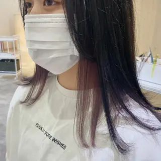 ロング カラー ブリーチなしWカラー /酸性ストレート河本のヘアスタイル