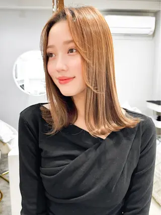 ミディアム 韓国アイドルヘア🤍 nanako🦋のヘアスタイル