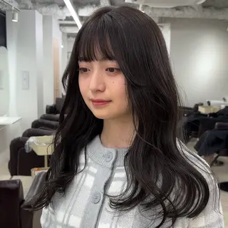 セミロング カラー 韓国ヘア/髪質改善/ レイヤー/ブラウンのヘアスタイル
