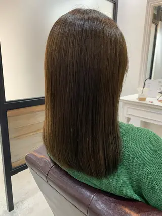 セミロング カラー ヘアアレンジ kei/透明感カラー /ベージュ/髪質改善のヘアスタイル