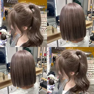 ミディアム カラー ヘアアレンジ ベージュ/グレージュ 🧸あやか/表参道のヘアスタイル