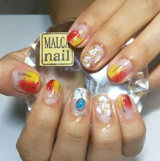 セミロング ヘアアレンジ パーマ ネイル キッズ マツエク・マツパ MALCAnail(マルカネイル)所属・荒木 莉奈のネイルデザイン