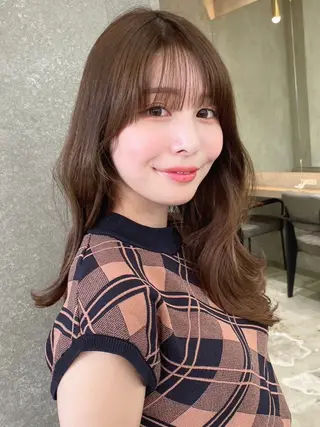 ロング カラー 山崎/ボブ縮毛矯正 レイヤー髪質改善のヘアスタイル