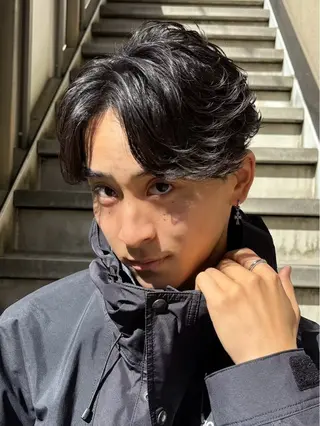 ショート パーマ メンズ メンズ/パーマ/ 短髪/京都駅/井上光のヘアスタイル