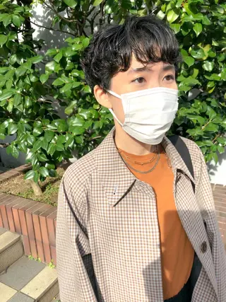 ショート パーマ 長井 美佳のヘアスタイル