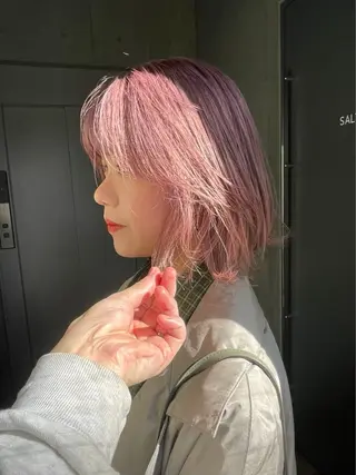 ミディアム カラー SALT WATER所属・南堀江ハイトーン ×カットMIKU🍒のヘアスタイル