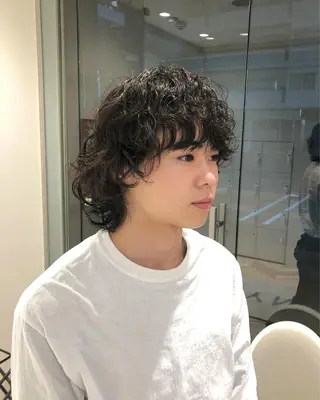 ミディアム パーマ メンズ メンズパーマ/ スパイキー/神田正紀のヘアスタイル