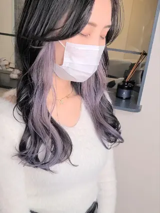 ロング ブリーチカラー🌈 嘉名 真樹のヘアスタイル