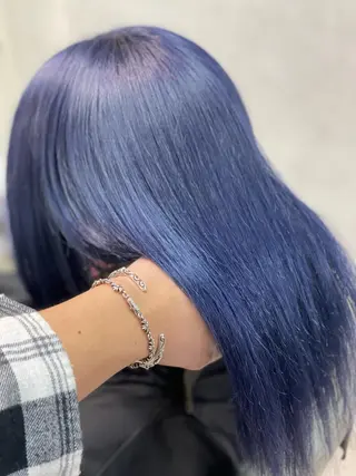 ミディアム カラー ヘアアレンジ 髪質改善×ハイトーン 中田啄也のヘアスタイル