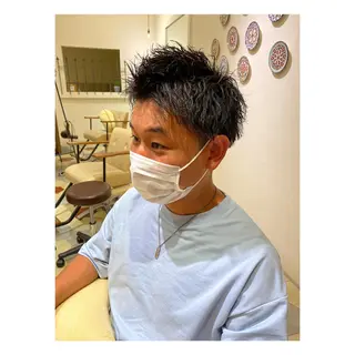 ショート パーマ メンズ 菊池大一 溝の口パーマのヘアスタイル