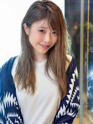 セミロング カラー パーマ Root所属・加藤 琢也のヘアスタイル