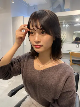 ミディアム レイヤーカットのプロ 大人ヘア宮森貴志のヘアスタイル