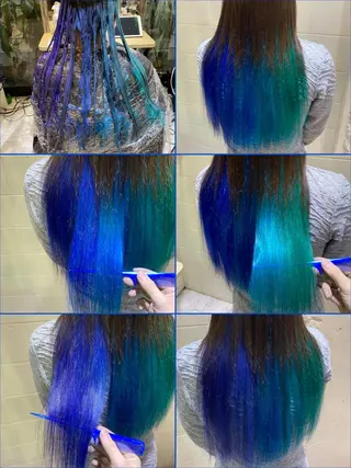 ロング カラー ササ キのヘアスタイル