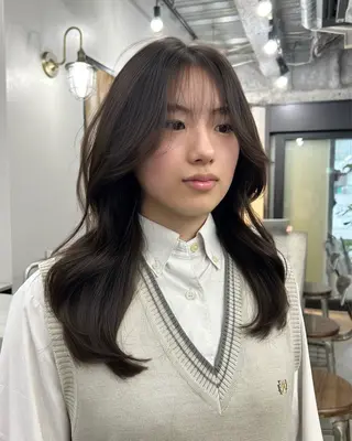 セミロング 透明感No.1✨韓国 ヘア／ichikaのヘアスタイル