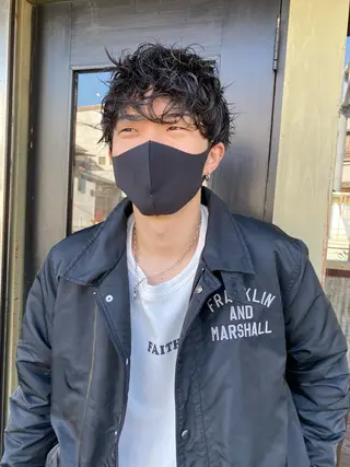 パーマ メンズ CHIBA/マンツー マン/艶髪と透け感のヘアスタイル