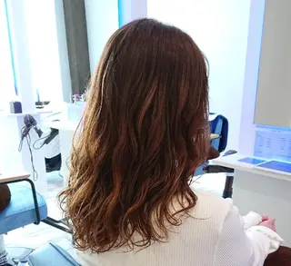 セミロング パーマ ヘアアレンジ 小林 伸行のヘアスタイル