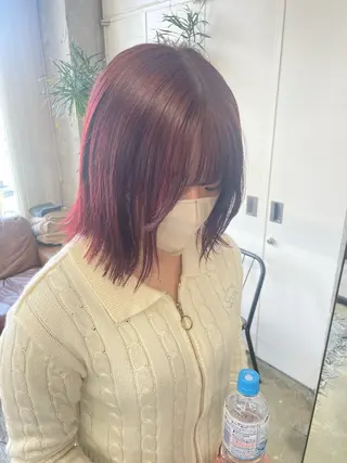 ミディアム 鈴木瑛里／ブロンド ベージュ／男女のヘアスタイル