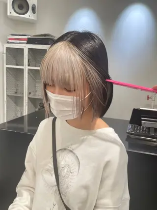 ミディアム カラー ヘアアレンジ 艶ハイトーン/ヘア アレンジAYAKAのヘアスタイル