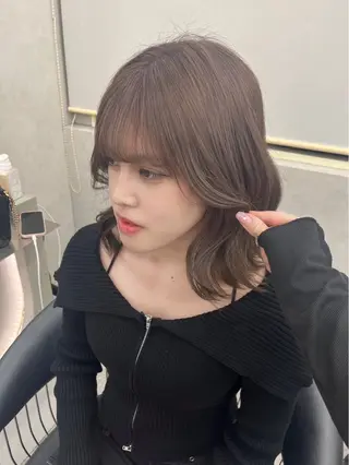 ミディアム カラー ヘアアレンジ 髪質改善×韓国ヘアサロン Role 博多【ロール】所属・yui🎀ブリーチ なしWカラー／博多のヘアスタイル
