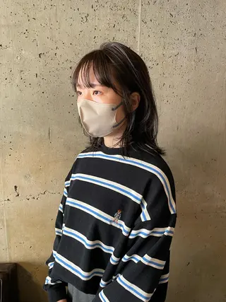 ミディアム カラー パーマ/レイヤー 岩山丈一郎のヘアスタイル