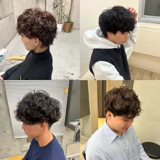 ショート カラー パーマ ヘアアレンジ メンズ viewstokyo所属・mana 暖色カラーカットのヘアスタイル