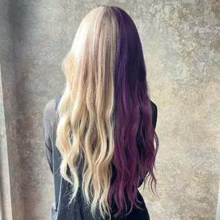 ロング カラー 編み込みエクステ/ ハイトーン りょすけのヘアスタイル