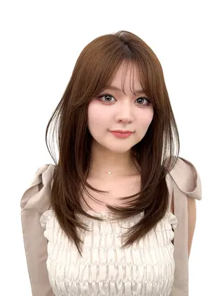ミディアム カラー ヘアアレンジ 最小顔周り&レイヤー 特化/池袋/kokiのヘアスタイル