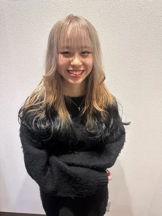 ロング カラー パーマ 大須美容師 ぱるのヘアスタイル