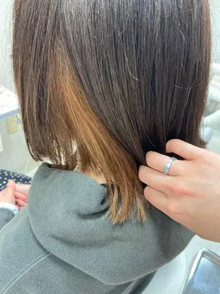 ミディアム カラー 菊地 美憂のヘアスタイル