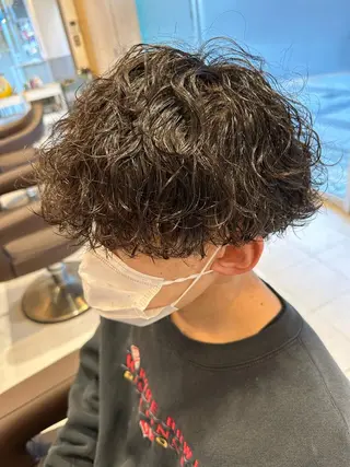 ミディアム パーマ メンズ 💈メンズ特化 美容師サキ💈のヘアスタイル