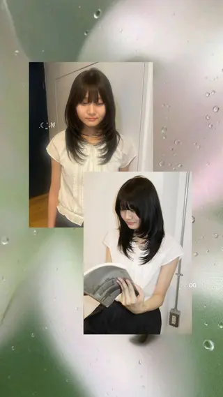 ミディアム カラー ヘアアレンジ ᵐⁱᵏⁱᵏᵒ /透明感カラーのヘアスタイル