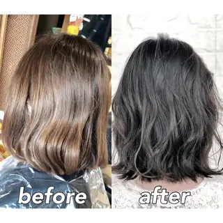 ミディアム カラー KIZU 髪質改善 オカルト怪談のヘアスタイル