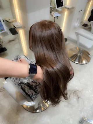 セミロング カラー 新宿/韓国風レイヤー 髪質改善/渋谷直樹のヘアスタイル