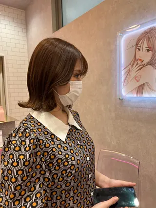 ミディアム カラー ヘアアレンジ ARIA💎縮毛矯正 ブリーチ💎複雑履歴のヘアスタイル