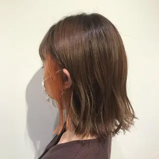 ミディアム カラー 【暖色カラー特化】 中山由梨のヘアスタイル
